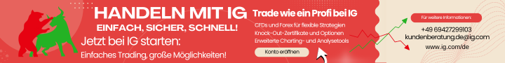 <p><strong>Werbung*</strong></p>  <p><em>Hinweis: CFDs sind komplexe Instrumente und gehen wegen der Hebelwirkung mit dem hohen Risiko einher, schnell Geld zu verlieren. 74% der Kleinanlegerkonten verlieren Geld beim CFD-Handel mit diesem Anbieter. Sie sollten überlegen, ob Sie verstehen, wie CFDs funktionieren, und ob Sie es sich leisten können, das hohe Risiko einzugehen, Ihr Geld zu verlieren. Optionen und Wertpapiere, die IG anbietet, sind komplexe Finanzinstrumente und gehen mit dem hohen Risiko einher, schnell Geld zu verlieren.</em></p>